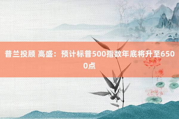 普兰投顾 高盛：预计标普500指数年底将升至6500点