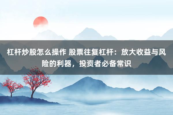 杠杆炒股怎么操作 股票往复杠杆：放大收益与风险的利器，投资者必备常识