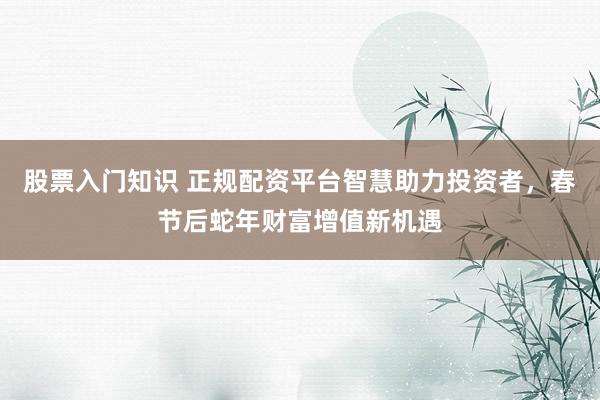 股票入门知识 正规配资平台智慧助力投资者，春节后蛇年财富增值新机遇