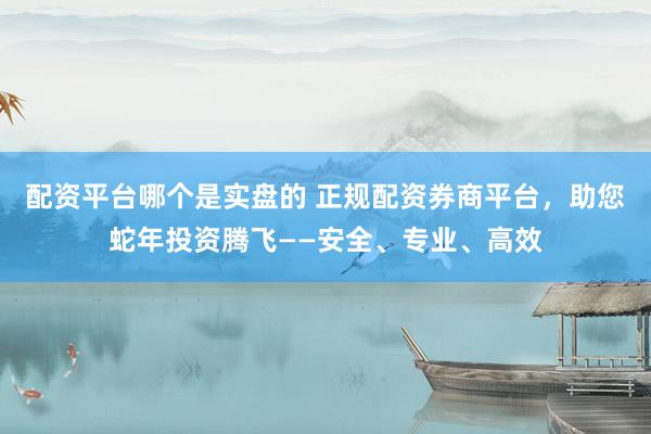 配资平台哪个是实盘的 正规配资券商平台，助您蛇年投资腾飞——安全、专业、高效