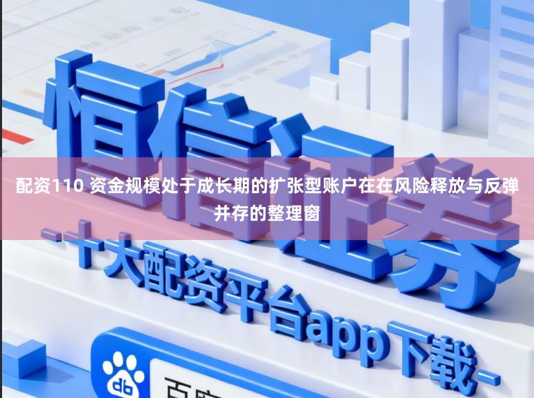 配资110 资金规模处于成长期的扩张型账户在在风险释放与反弹并存的整理窗